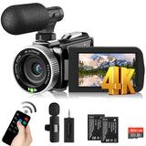 1 x RAW Customer Returns 4K Video Camera 48MP 60FPS Camcorder for YouTube, FHD1080P Video Vlogging Camera Recorder 18X Digital Zoom 3.0 270 Rotation IPS Screen Camera Camcorder, with Remote Control 2 Batteries SD Card - RRP €100.51