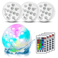 1 x RAW Customer Returns Nalezuns Underwater Light, 13 LED Pool Lighting Underwater, 4 Pack LED Pool Light with Remote Control IP68 RF Remote Control, 16 RGB Lighting Modes - RRP €19.15