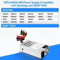 1 x RAW Customer Returns S-Union DPS-250AB-44B 250W power supply PSU compatible with Synology DS1815 DS1812 DS1513 DS1512 DS1010 RS814 RS815 DS2015xs DS1511 DS1813 DS1515 QNAP TS531 New power supply - RRP €99.99