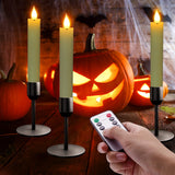 2 x RAW Customer Returns Ymenow LED stick candles with timer function, 6 pieces 16.5 cm ivory LED real wax candles, short flickering flame with remote control for room, party decoration, living room, wedding decoration, table decoration - RRP €59.98