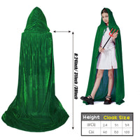 1 x RAW Customer Returns ZUCOS Velvet Hooded Cloak for Adults Kids Halloween Costume Unisex Witch Black 130cm - RRP €19.2