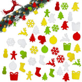 21 x Brand New Jtnohx Felt Craft Kit, 7cm Felt Shapes for Crafting, Christmas Decoration Hanging Ornaments - Mini Christmas Tree, Snowflakes, Snowman, Gingerbread Man, Reindeer, Ball, Gift Box Shape - RRP €191.73