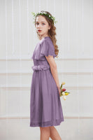 1 x RAW Customer Returns GRACE KARIN Girls Dress Summer Chiffon Formal Wedding Dresses 140 Children s Dress Flower Girl Casual Dresses 146 Purple - RRP €29.23