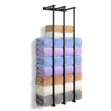 1 x Brand New Emfogoo towel holder wall, guest towel holder, bathroom towel shelf with drilling towel hook, 3 bars metal towel rail bath sheet towel storage bathroom black  - RRP €30.24