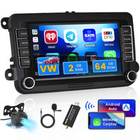 1 x RAW Customer Returns Hikity 2 64G Car Radio Android 13 for VW Golf Polo Skoda Passat, 7 Inch Car Radio with GPS Navigation Wireless Apple Carplay Android Auto, Radio 2 Din with Bluetooth FM RDS Rear View Camera - RRP €157.2