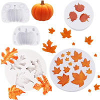 7 x Brand New Gukasxi Halloween Resin Molds, Silicone Resin Molds Pumpkin Silicone Mold Maple Leaf 3D Pumpkin Mold for Fall Harvest Thanksgiving Halloween Silicone Mold Candle Mold Gray  - RRP €142.8