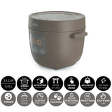 1 x RAW Customer Returns Yum Asia Tsuki Mini Rice Cooker with Shinsei Ceramic Bowl 2.5 Cups, 0.45 Liter , 5 Rice Cooking Functions, 2 Multicooker Functions, Hidden LED Display, 220-240V Pebble Grey  - RRP €99.9