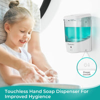 1 x RAW Customer Returns modunful Automatic Soap Dispenser Wall Mounted without Drilling, Suitable for Bathrooms, Kitchens, Commercial Disinfectant Dispensers, 700ML - RRP €23.06