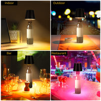 1 x RAW Customer Returns DEECOZY Wireless LED Bottle Light, Rechargeable Table Lamp with 5200 mAh Battery 3000K RGB Dimmable Portable Touch Table Light IP54 Waterproof LED Bottle Lamp for Indoor Outdoor Restaurant Bar - RRP €26.86