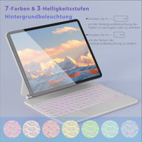 1 x RAW Customer Returns Doohoeek Magnetic Floating Keyboard with Trackpad for iPad Pro 12.9 inch, ipad pro 2022 7 Color Lighting, QWERTZ Magic Style Keyboard Case for iPad Pro 12.9 2022 6th 5th 4th 3rd Gen , White - RRP €141.17