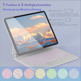 1 x RAW Customer Returns Doohoeek Magnetic Floating Keyboard with Trackpad for iPad Pro 12.9 inch, ipad pro 2022 7 Color Lighting, QWERTZ Magic Style Keyboard Case for iPad Pro 12.9 2022 6th 5th 4th 3rd Gen , White - RRP €141.17