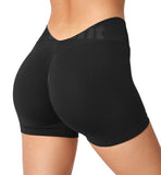 1 x Brand New Yiifit Sport Shorts Women V Back 3.5 Scrunch Butt Gym Shorts High Waist Crossback Leggings Sports Pants Short for Summer Fitness Workout Black Medium - RRP €27.6