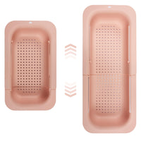 4 x Brand New Eyourlife strainer basket over the sink, sink filter shelf, multifunctional kitchen storage rack, adjustable sink drain shelf for dishes, fruit and vegetables pink  - RRP €40.28