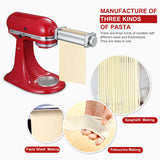 1 x RAW Customer Returns Gdrtwwh Pasta maker attachment set for KitchenAid stand mixer, including pasta grid roller, spaghetti cutter, pasta roller and stainless steel manual cleaning brush - RRP €95.99