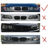 1 x RAW Customer Returns Viviance Double Line Grille Gloss Black front grilles compatible with BMW E46 4-DOOR 3 Series 02-04 - RRP €28.62