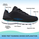 4 x RAW Customer Returns Knixmax Outdoor Extra Wide Running Shoes for Wide Feet Diabetic Shoes Walking Shoes Lightweight and Breathable Trainers Comfortable Sneakers Men Women Black EU40 - RRP €175.96