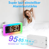 1 x RAW Customer Returns SZELAM digital alarm clock, RGB colored alarm clock for bedroom, double alarm with day weekdays weekend, USB charging port, snooze, extra loud, dimmable mirror clocks for children, boys, girls, teenagers - RRP €25.2