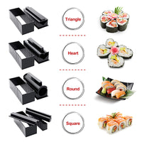 1 x RAW Customer Returns Sushi Maker Kit, AGPTEK 11-piece complete sushi making kit, 5 shapes DIY sushi making set with high-quality sushi knife, perfect for sushi DIY and as a gift - REUSABLE  - RRP €19.99