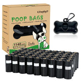 1 x RAW Customer Returns Dog poop bags 1140 bags 57 rolls, leak-proof poop bags for dogs, odorless poop bags, extra thick sturdy dog poop bags with dispenser - black 12.2X8.8 inch  - RRP €19.67