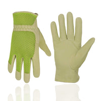 1 x Brand New HLDD HANDLANDY Pigskin Women Gardening Gloves, Scratch-Resistant Work Gloves, 3D Mesh Comfort Fit, Comfort and Breathable Design for Rose Garden Small, Green  - RRP €15.04