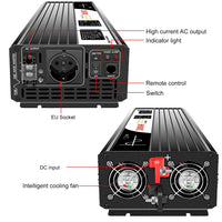 1 x RAW Customer Returns 3000W inverter 48V to 230v pure sine wave LCD with remote control double digital display DC to AC 230V 50Hz DC48V range 40V-60V 3000W  - RRP €269.0