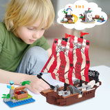 1 x RAW Customer Returns Creator 3in1 Pirate Construction Toys, Pirate Ship, Pirate Tree House, Skull Island, Creative Toys for Kids Ages 6 and Up, Gift for Boys and Girls, 260 Pieces - RRP €27.53