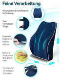 1 x RAW Customer Returns Travel Ease ergonomic back cushion made of memory foam, lumbar cushion for office chair, car seat, wheelchair, with anti-static, skin-friendly cover and for a comfortable sitting posture dark blue  - RRP €39.99