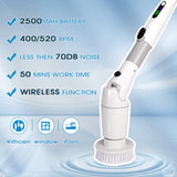 1 x RAW Customer Returns High RPM Electric Cleaning Brush, OKYUK New Spin Scrubber with 3 Rotation Speeds, LED Display, Type-C Charging, Extension Handle and for Bathroom Glass Kitchen - RRP €32.71