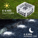 1 x RAW Customer Returns HIQE-FL Set of Solar Paving Stones Outdoor Lights, 4Pcs Solar Stones for Outdoor Garden Waterproof, 10X10X5cm, LED Solar Floor Lights Solar Lamps Outdoor, Decoration Lights for Garden, Balcony, Path White  - RRP €21.17