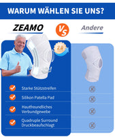 10 x Brand New ZEAMO Latest Improved Knee Brace with Patella Meniscus Gel Pads for Men Women, Premium Knee Support with Side Stabilizers for Meniscus Tear Knee Support ACL Injury Recovery White 3XL - RRP €196.6