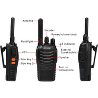 1 x RAW Customer Returns Walkie Talkie PMR446 License Free Two-Way Radio, pofung PT88E 16 Channels Professional Long Range Rechargeable Walkie Talkies with USB Charging Station and Earpieces Black 10 Pack - RRP €131.09