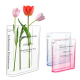 6 x Brand New Dingfeiyu Book Vase for Flowers, Acrylic Book Vase, Transparent, Aesthetic Tulip Vases in Book Shape for Modern Decoration, Bedroom, Office, Shelf, Desk Blue  - RRP €125.7