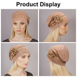 1 x RAW Customer Returns XEPST 4 Pieces Chemotherapy Turban Cap for Women, Oncology Caps for Women, Cancer Cap for Hair Loss, Women s Head Scarf - RRP €19.54