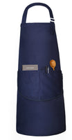 1 x RAW Customer Returns WORK IDEA 2 Pieces Kitchen Apron Chef BBQ Barista Grill Apron Adjustable for Women and Men with Pockets, Navy Blue, One Size - RRP €27.6