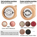 7 x Brand New RANSENERS salt mill and spice mill 2-piece set, made of beech wood, with ceramic grinder and stainless steel grinder, fineness adjustable, 6cm height 32cm - RRP €292.25