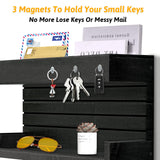 4 x RAW Customer Returns Key rack with shelf, wall key holder with 4 double key hooks, wooden key rack, shelf, key organization, postal organization, rustic home decor for the entrance area - RRP €127.96