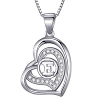 1 x RAW Customer Returns Morella ladies necklace heart letter E 925 silver rhodium-plated with white zirconia stones 46 cm - RRP €21.79