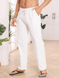 1 x RAW Customer Returns Puimentiua Men s Linen Long Pants Lightweight Leisure Summer Holiday Beach Trousers White L - RRP €24.0