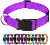 2 x Brand New TagME Dog Collar, Classic Adjustable Reflective Nylon Collar Suitable for Puppy, Purple, 1.5cm Width - RRP €13.98