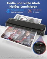 1 x RAW Customer Returns Laminator, Laminator A3 Laminating Machines with Paper Cutter and Laminating Pouches A3 A4 A5 A6, Hot and Cold Laminator for Home Use Office School Photos Laminator a3 20PCS  - RRP €39.99