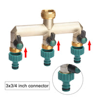 1 x RAW Customer Returns Distributor with tap 3-way distributor with 3 4 tap 3-way distributor made of brass, water distributor on tap - RRP €26.99