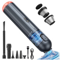 1 x RAW Customer Returns Chuboor Handheld Vacuum Cleaner Cordless, Handheld Vacuum Cleaner Car 14000Pa Mini Vacuum Cleaner 6 in 1 Multifunction 25 Min Rechargeable with Air Blower Inflator Pump LED and SOS Light for Home Car Outdoor - P13A - RRP €69.98