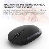 1 x RAW Customer Returns iClever GK03 2.4G Keyboard Mouse Set Wireless Aluminum Wireless Slim Keyboard QWERTZ Layout German for Computer Desktop PC Laptop Surface Windows 10 8 7 Vista XP 2.4GHz, USB  - RRP €39.31