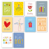 1 x RAW Customer Returns Meridian Design birthday cards, Happy Birthday folding cards in a set of 10 with envelope, birthday greeting card, 10 greeting cards in premium quality, creative gift cards - RRP €17.14