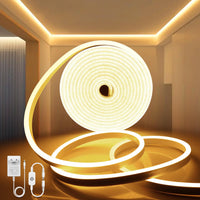 1 x RAW Customer Returns AIMENGTE LED Strip Warm White, 360 LED Warm White 3M 12V 3000K Dimmable Waterproof, Neon LED Strip CRI 90 Very Bright, DIY Flexible LED Tape with Power Supply and Controller, for Bedroom, Living Room - RRP €20.16