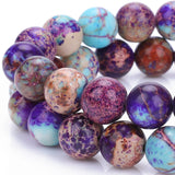 1 x RAW Customer Returns 45-47 Pieces Blue Purple Jasper Beads Real Marine Sediment Natural Gemstone Beads 8mm Colorful Round for Necklaces Costume Jewelry Bracelets DIY Jewelry Making - RRP €9.06