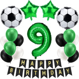 1 x RAW Customer Returns ALTcompluser Football Balloon 9th Birthday Decoration Green 9th Birthday Decoration Boys Happy Birthday Garland 9 Years Decoration Balloons for Children Boy Birthday Party Football Decoration 9th  - RRP €8.05