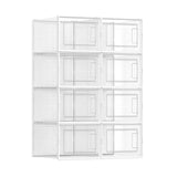 1 x RAW Customer Returns SONGMICS Shoe Boxes, Pack of 8 Shoe Containers, Foldable and Stackable Shoe Organizers, Up to Size 46, Transparent and White LSP08MWT - RRP €35.63