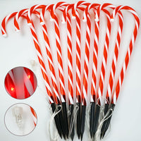 1 x RAW Customer Returns Candy cane LED fairy lights outdoor set of 10, 55cm height 60 LEDs red with 8 modes illuminated Christmas path marker landscape path light Christmas lighting decoration for Christmas garden decoration - RRP €39.31