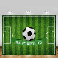 6 x Brand New MEHOFOTO 7x5ft Football Theme Happy Birthday Photography Backdrop Party Decoration Soccer Field Banner Photo Studio Background - RRP €117.48